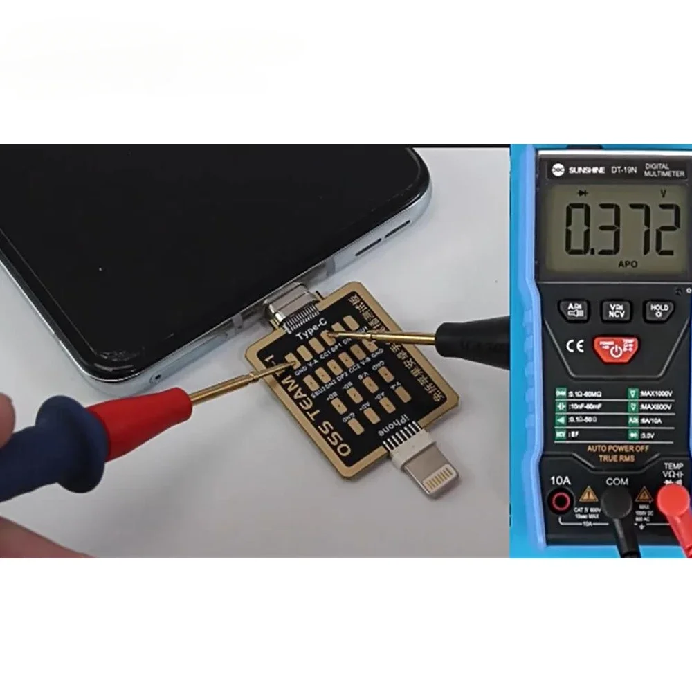 Il tester della spina di coda del cavo di ricarica del telefono cellulare OSS TA-1 è adatto per una varietà di modelli di telefoni cellulari senza smontaggio