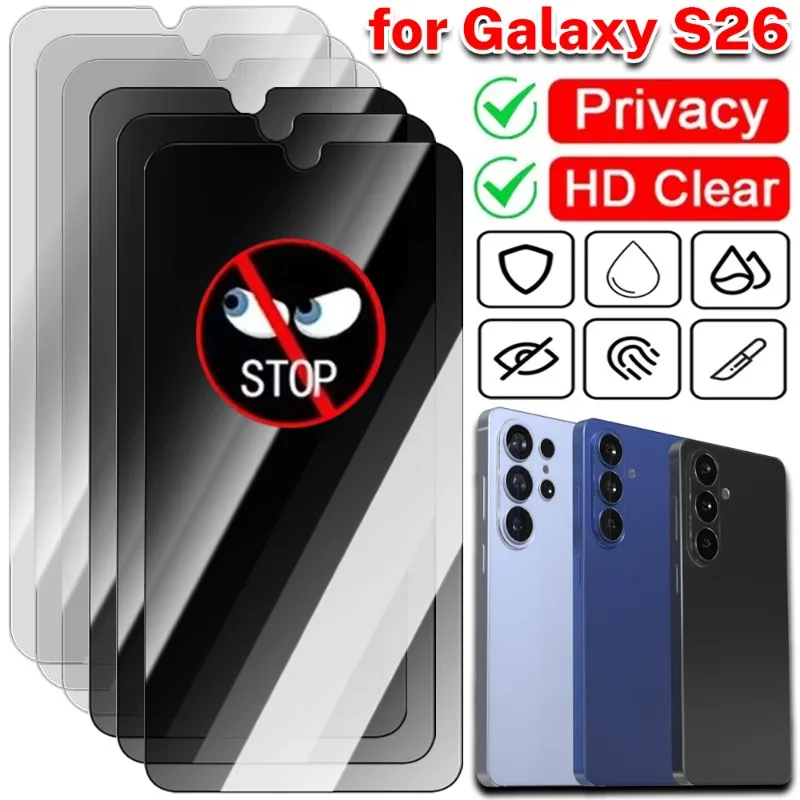 

1-3 шт. Защитная пленка для экрана Samsung Galaxy S26Ultra/S26Plus/S26 с функцией разблокировки по отпечатку пальца, антишпионская/HD, из закаленного стекла