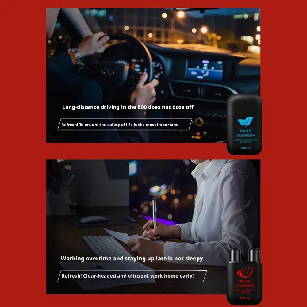 Wake Up Stick Double Holes Refreshing Inhaler Nasal Lanyard For Driving And Learning Non-irritating Supply Sleepiness Care