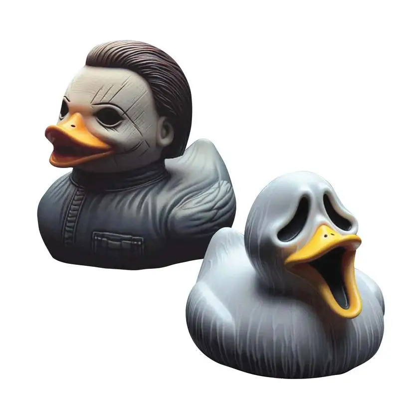 Classic Horror Movie Character Duck Unique Character Duck Dolls Novelty Duck Ornaments Halloween Resin Ducks Decoration Horror