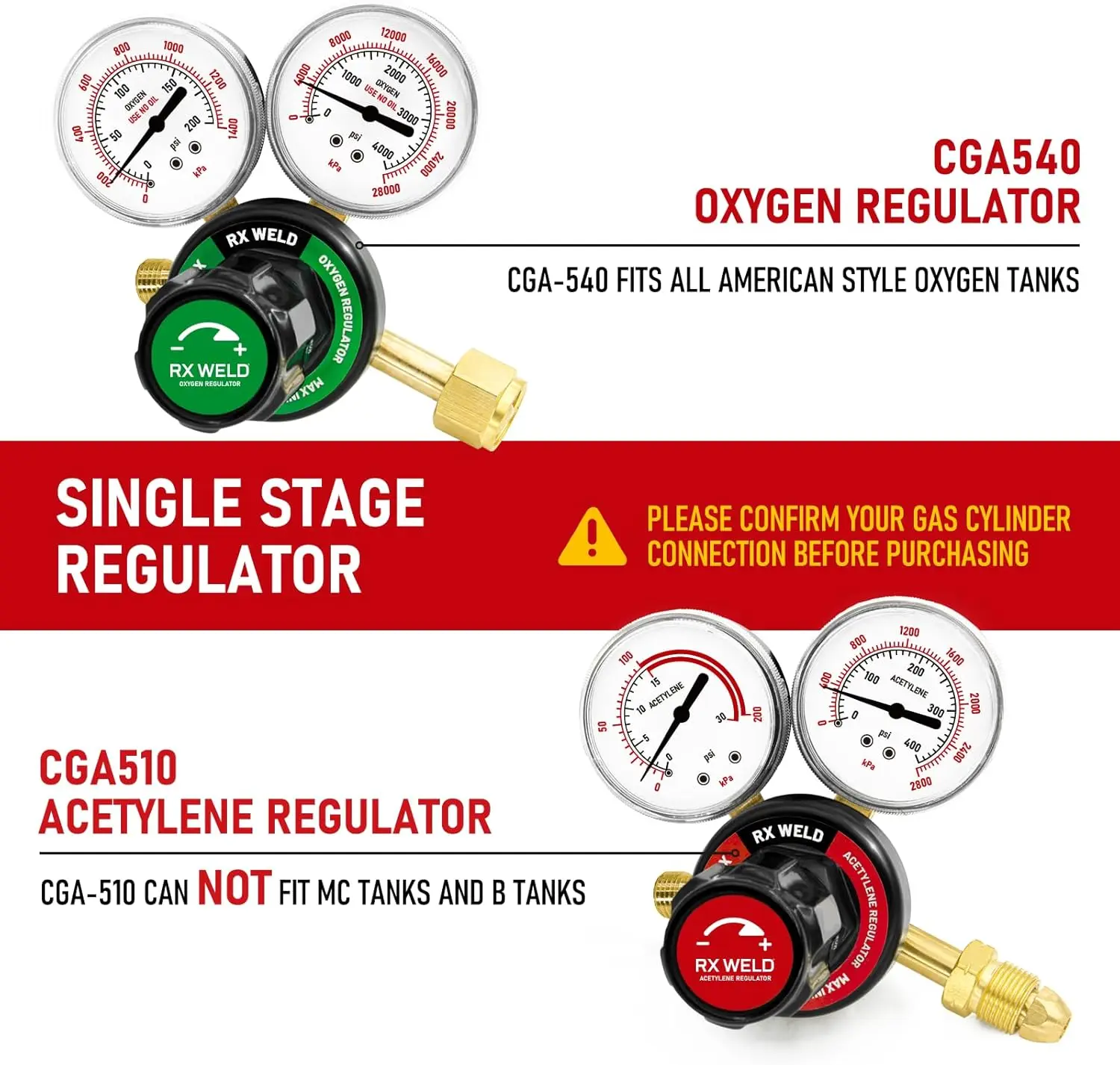 Imagem -03 - Oxigênio Acetileno Tocha Kit Gás Corte Soldagem Kit Portátil Oxy Brazing Soldador Tool Conjunto com Válvulas de Retenção Cga540 e Cga510