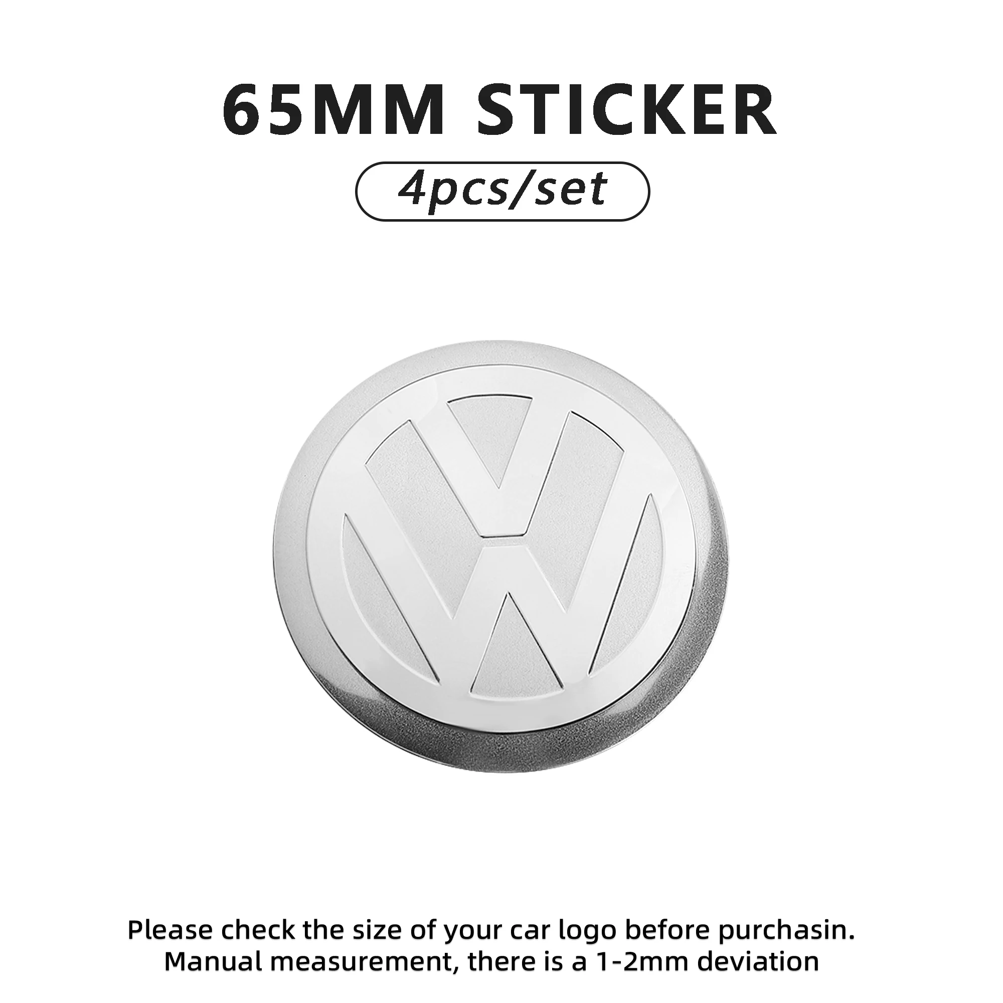 4 Stück 56/60/65mm Auto-Radnabenkappen-Aufkleber für Volkswagen VW Golf Polo Tiguan T5 Passat B8 T-Roc T6 Touran R-Line Scirocco