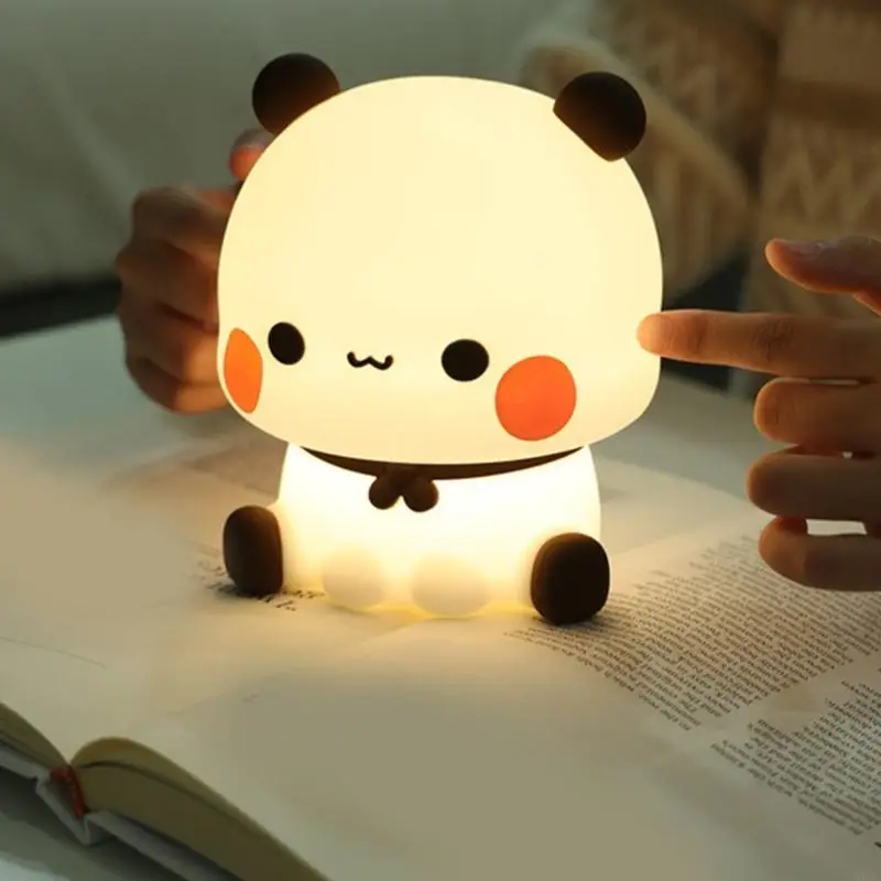 ソフトシリコンパンダナイトライトUSBパワータッチベッドルームと暖かい雰囲気のためのアクティブ化されたナイトランプ