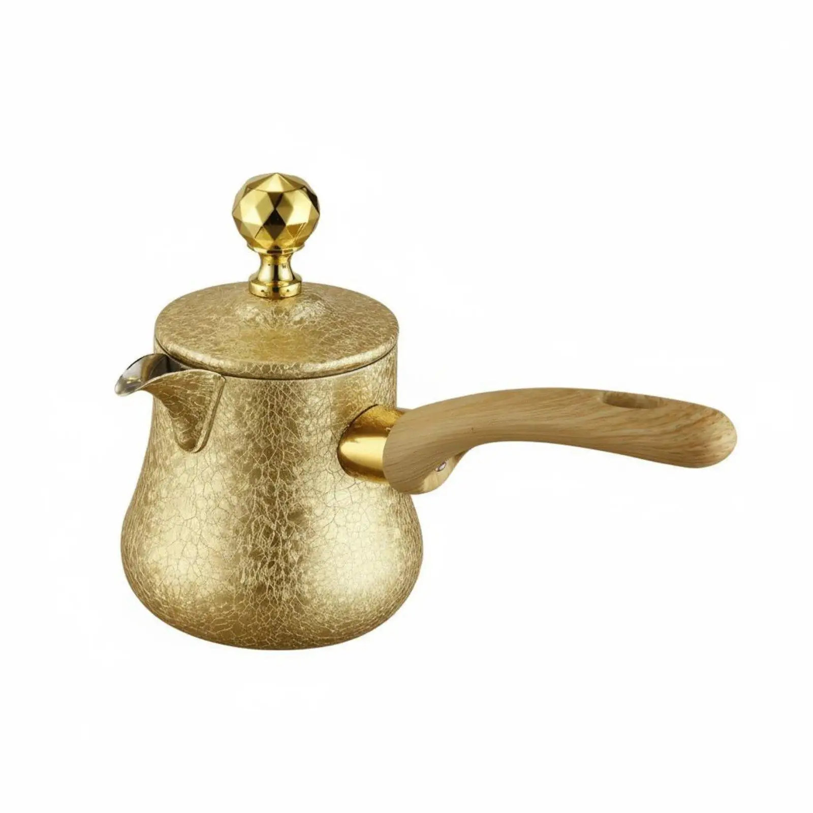 Ergonomic Wooden Handle Stainless Steel Coffee Kettle Turkish Style Precision Pour Teapot for Camping Outdoor Tea Brewing
