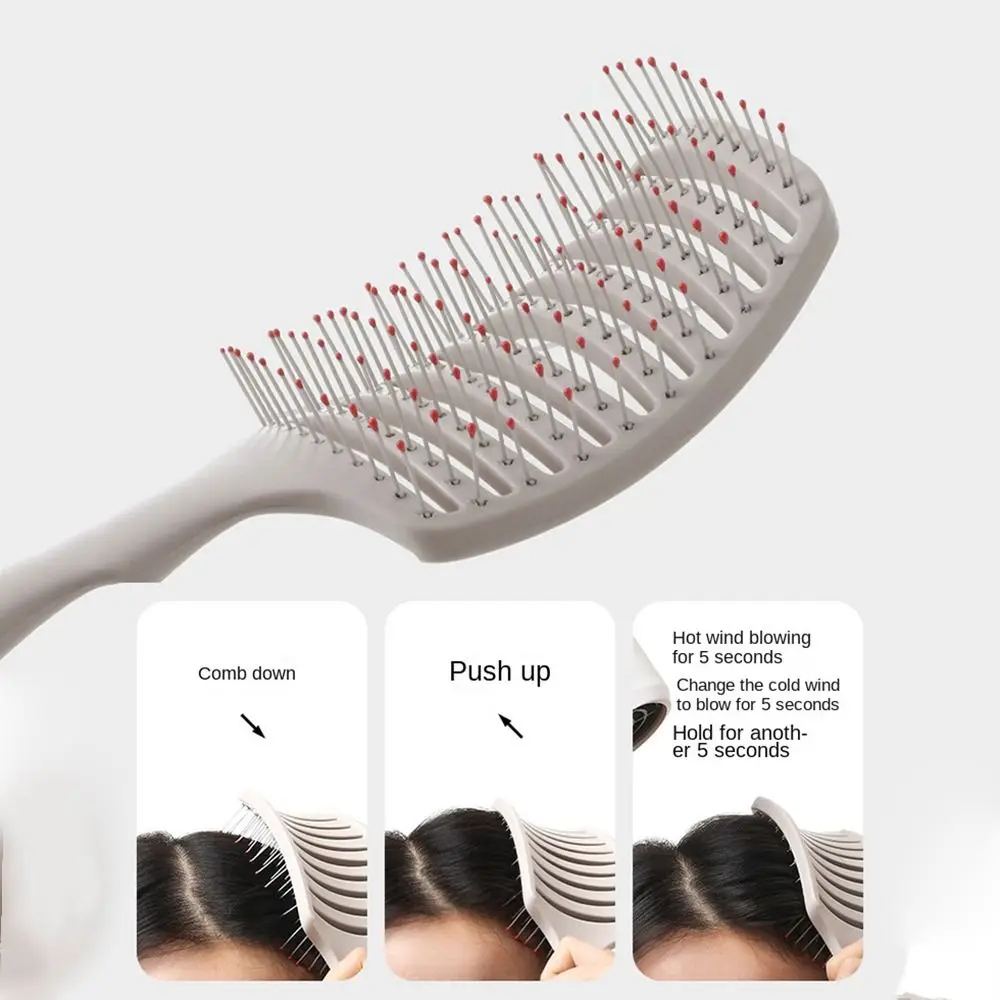 Dual Use Paddle Brush Comfortable Handle Fluffy Hair Sparerib Fluffy Air Bag Comb High Quality 360° Massage