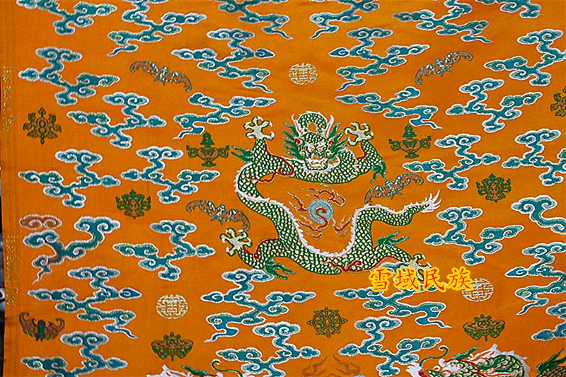 Tibetan Fabric Dragon Pattern Satin Brocade Length 2.6