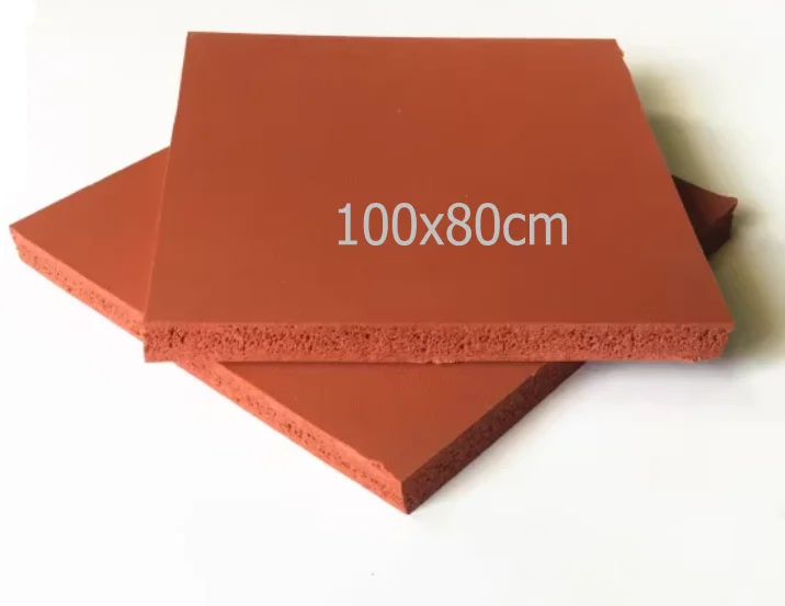 2pcs Heat Press Machine Silicone Pad Mat 80x100cm Size 8mm Thickess High Temperature Resistant