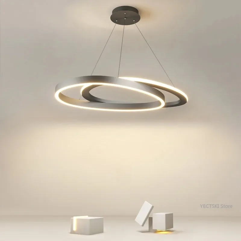 

GHJUYIOL Italian living room pendant light, simple circular dining room, light luxury, minimalist bedroom, creative lighting fix