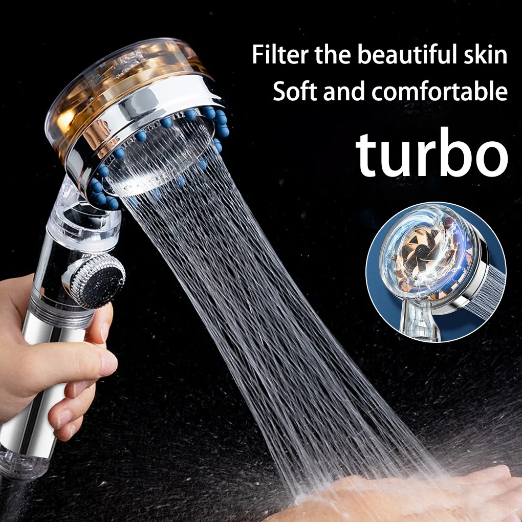 CANBOUN Pressurized Adjustable Shower Head One-Button Stop High Pressure Water Saving Nozzle ABS Bathroom Popel Accessories
