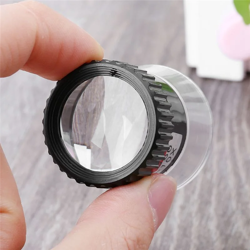 HLZS-Glass For Watch Repair 10X Jewelers Loupe Magnifier Jewelry Eye Loop Pocket For Coins Gems Stamps