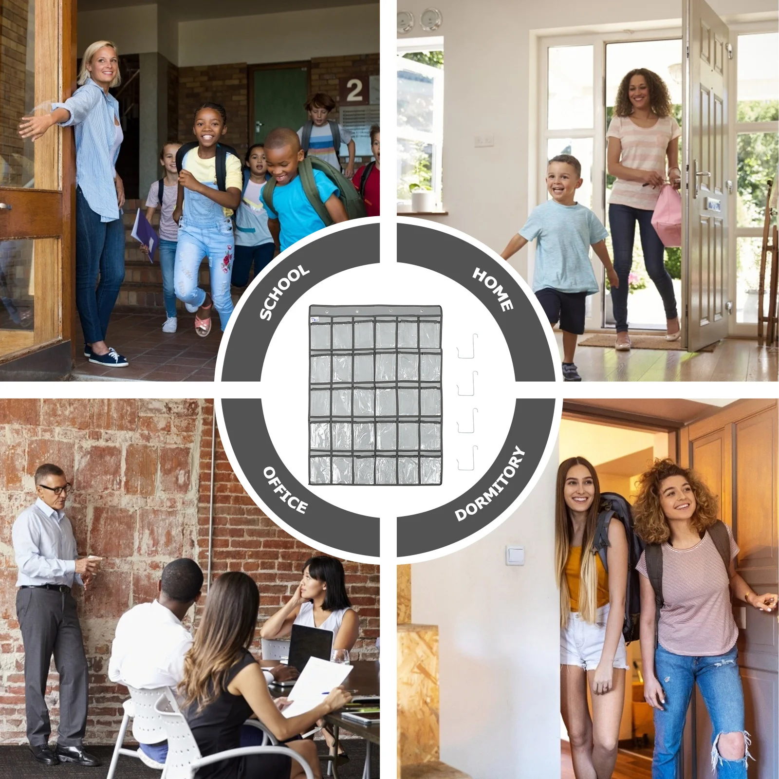 

1Pcs Multi-Purpose Wall Hanging Storage Bag Non-Woven Material Comfortable Touch Easy Clean Home Door Back Organizer