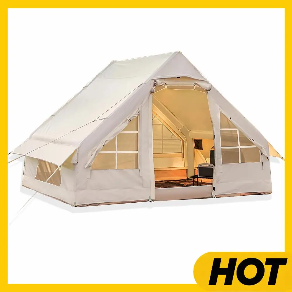 

4-6 Person House Instant Glamping Camping Tents House with Hand Pump Inflatable Camping Tent Waterproof for Adults Travel Hiking