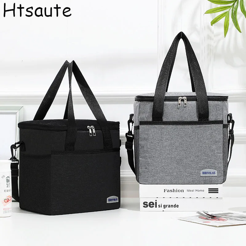 M/L/XL size Thermal Shoulder Lunch Bag Waterproof Thick Cooler Handbag Large Insulated Food Grade School Picnic Refrigerator Box