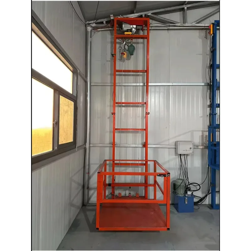 منصة رفع هيدروليكية كهربائية قابلة للتخصيص، مصعد شحن، مصنع المستودعات المنزلية، نوع السكك الحديدية