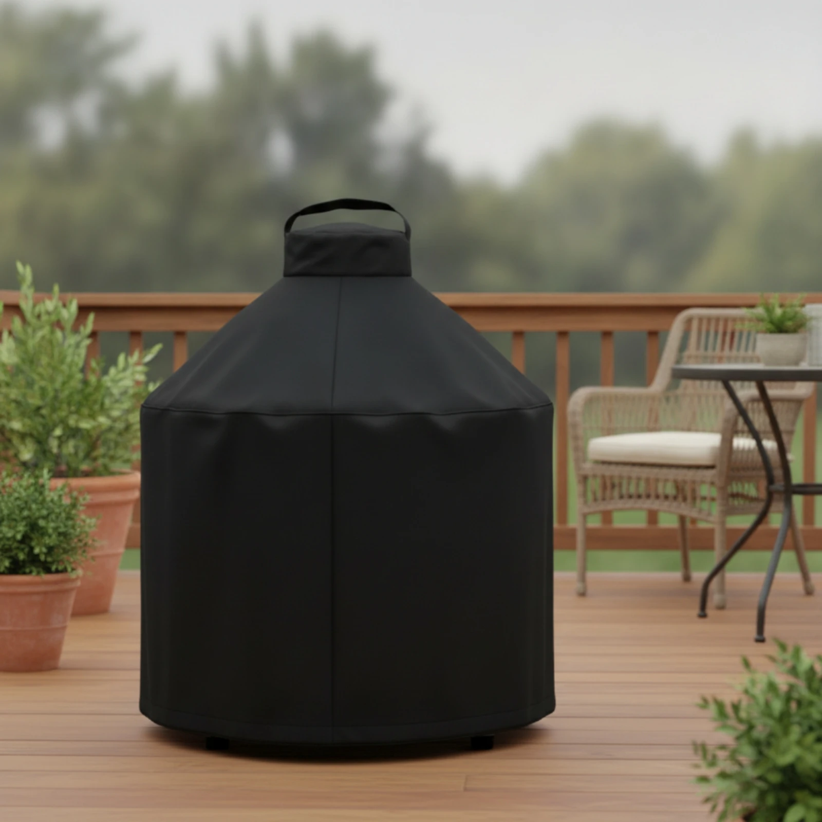 Kamado Grill Cover Waterproof Kamado Cover Shielded Water Repellent for Outdoor, Backyard