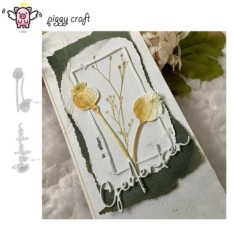 Piggy Craft metal cutting dies cut die mold Flower letter decoration Scrapbook paper craft knife mould blade punch stencils dies