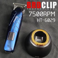 Professional BRDCLIP HT-6029 Hair Clipper Trimmer Barber Carving 7500RPM DLC BLADE Machine Electric Clipper with Charger Base