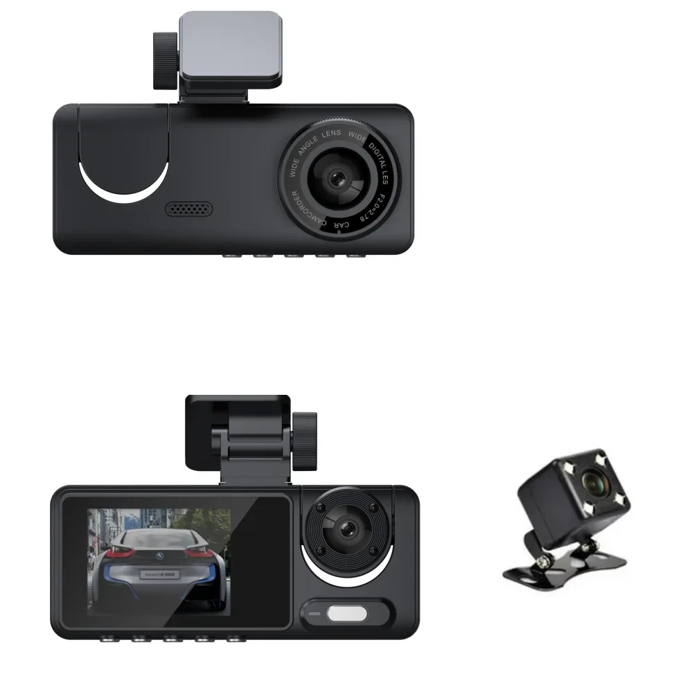 XZY 3 Channel 1080P WiFi Car Dashcam Front Interior Rear Infrared Night Vision Driving Recorder DVR Camera