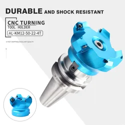 AL-KM12-50/63/80/100 Aluminum Alloy Flying Face milling cutter 45°SEHT1204 AFFN Al Plate Indexable CNC lathe milling cutter disc
