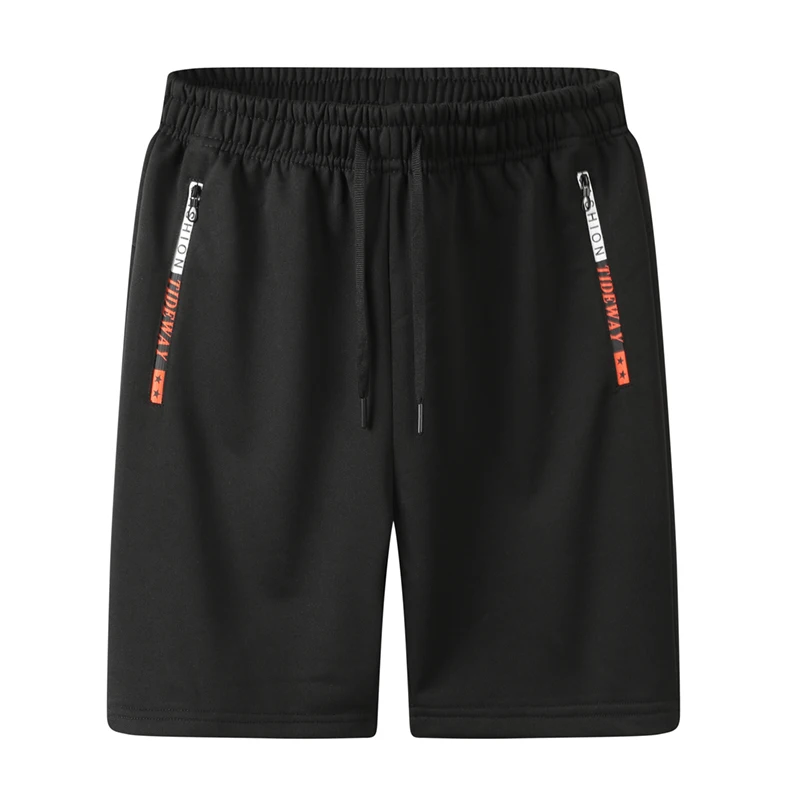 Men's Summer New Light and Thin Quick Drying Solid Color High Waist Drawstring Zipper Fashion Casual Loose Sports Knee Pants