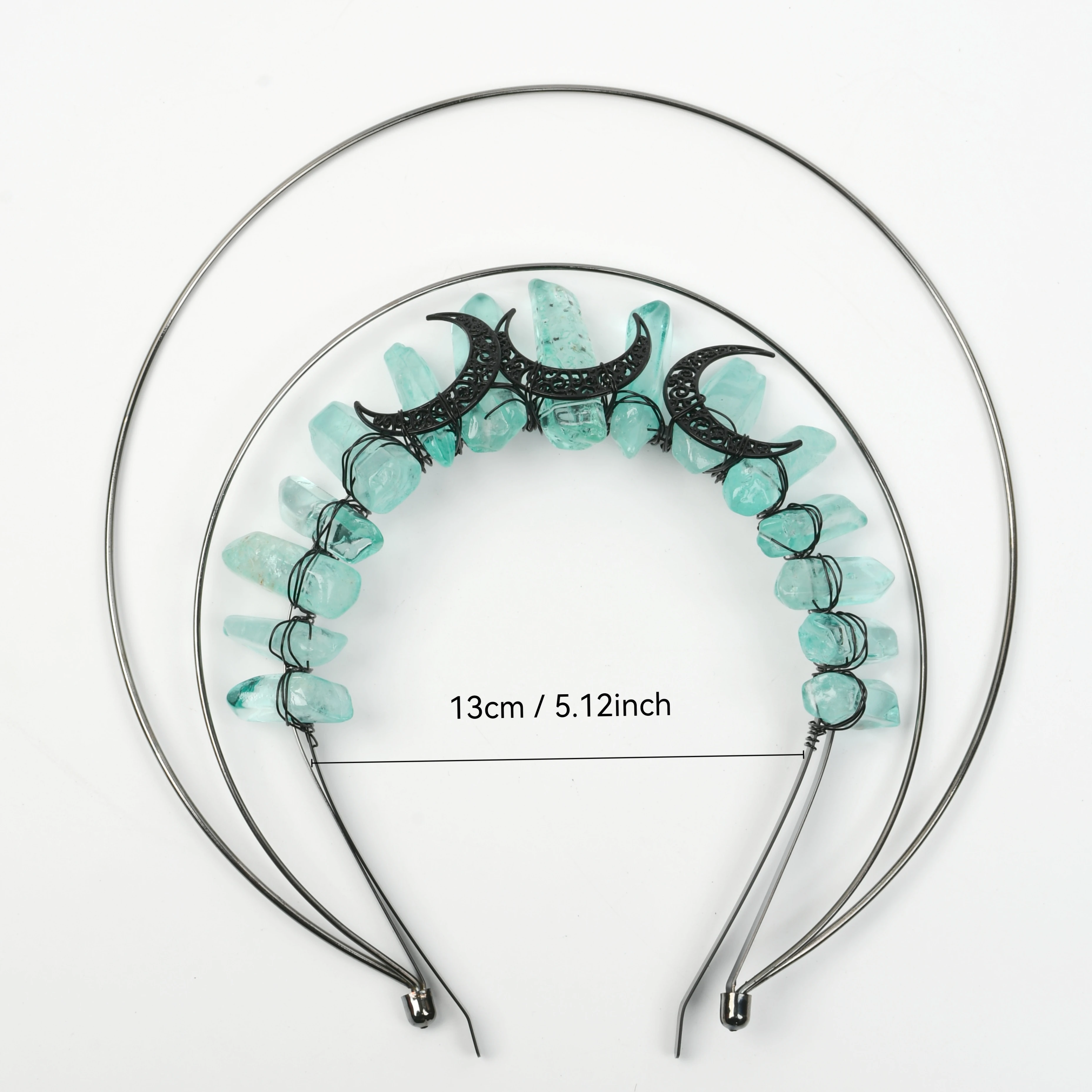 Couronne de bandeau de sorcière en cristal naturel de Style gothique, adaptée aux tenues gothiques, accessoires de sorcière Cosplay 2 pièces