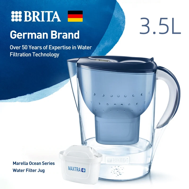 BRITA Marella Ocean Series Wasserfilterkrug 3,5 l mit 1/3/6 Stück Filterkartuschen-Ersatzset