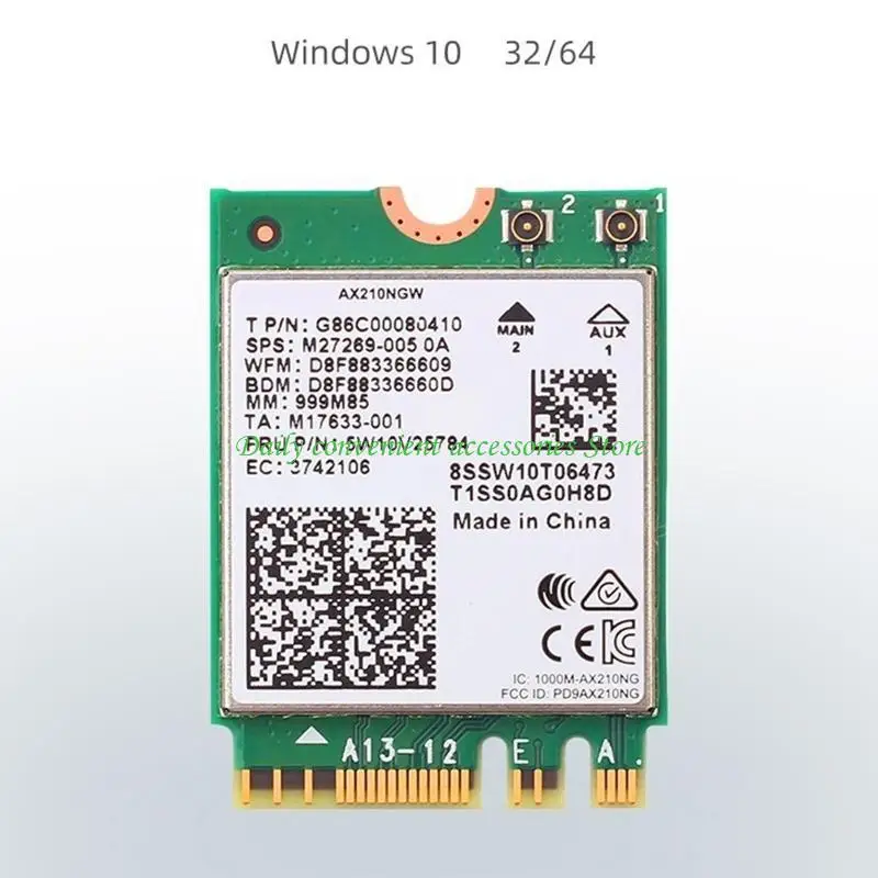 97QB AX210 WIFI 6E بطاقة مزدوجة الفرقة 2.4G / 5GHZ بطاقة الشبكة BT 5.2 WIFI NGFF لـ M.2 لبطاقة الشبكة اللاسلكية MU-MIMO