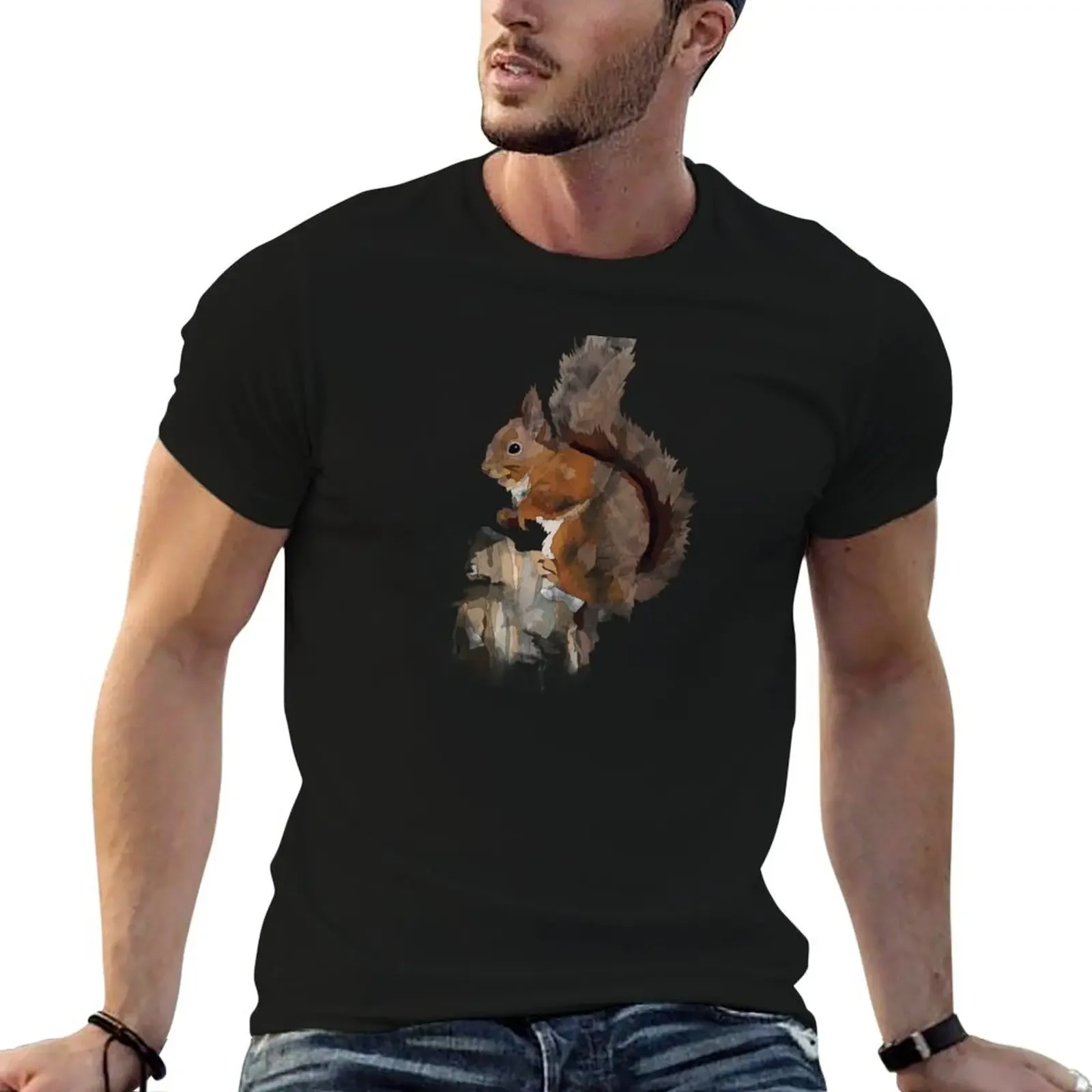 

Watercolour Red Squirrel T-Shirt basketball graphic tees vintage t shirts graphics shirts men graphic