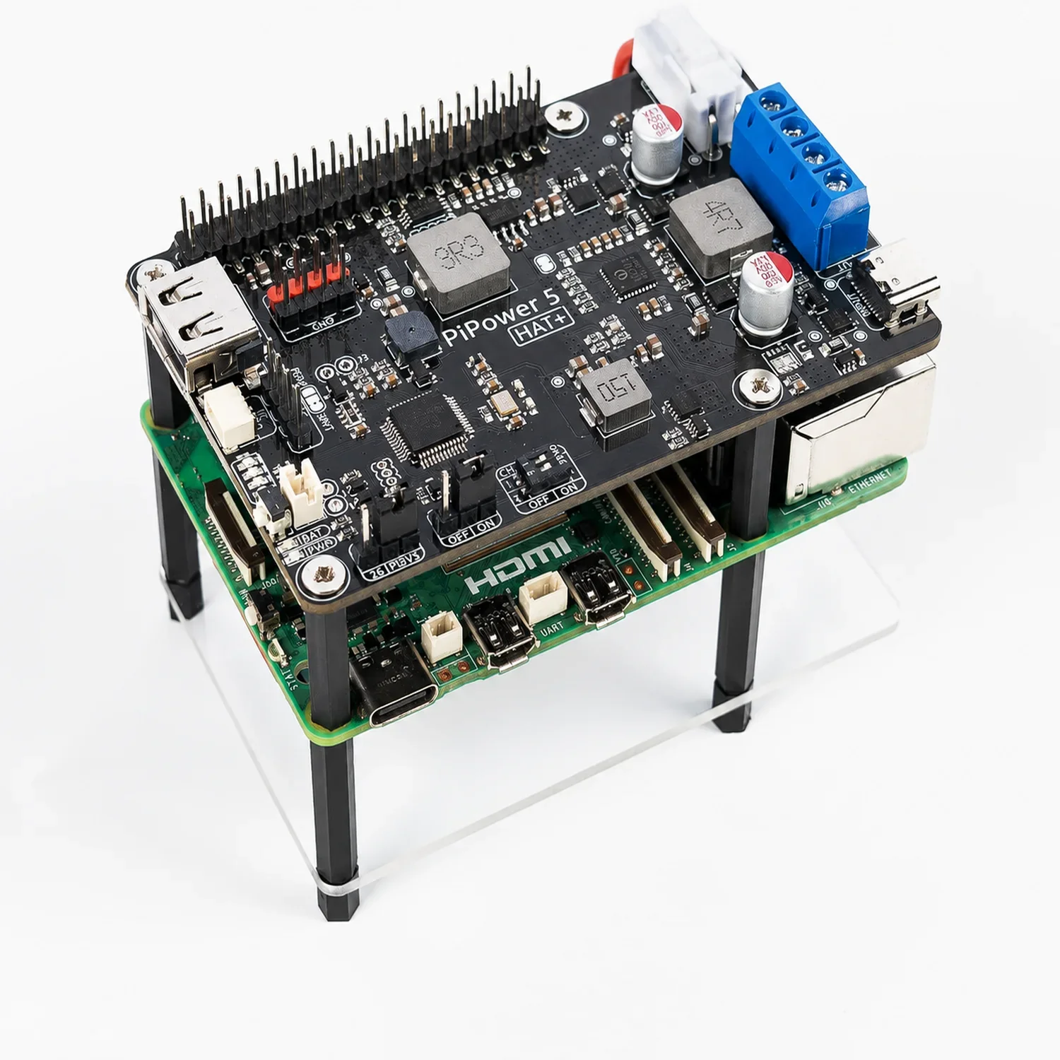 VivaPiPower 5 Raspberry Pi 5/4B/3B+/Zero 2 W UPS HAT, 5V/5A Power Supply, Safe Shutdown, Smart Alert For NAS, Server, Home Assis