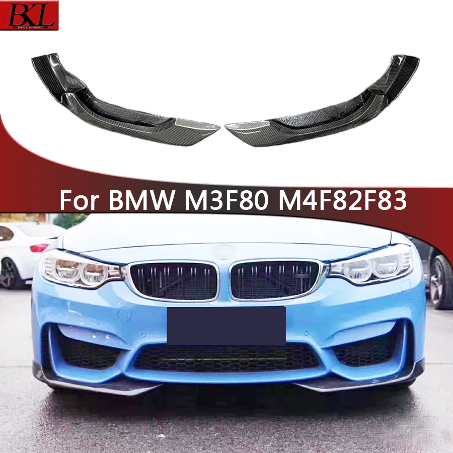 

Для BMW M3 F80 M4 F82 F83 угловая обертка из углеродного волокна, автомобильный передний бампер, сплиттер, угловая накладка, комплект кузова для переднего подбородка