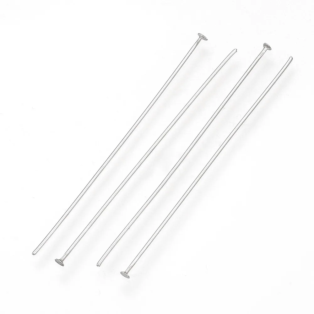 100pcs Tarnish Resistant 304 Steel Flat Head Pins for  Beading Charm Making 40x0.7mm 21 Gauge Head: 1.2~1.5mm