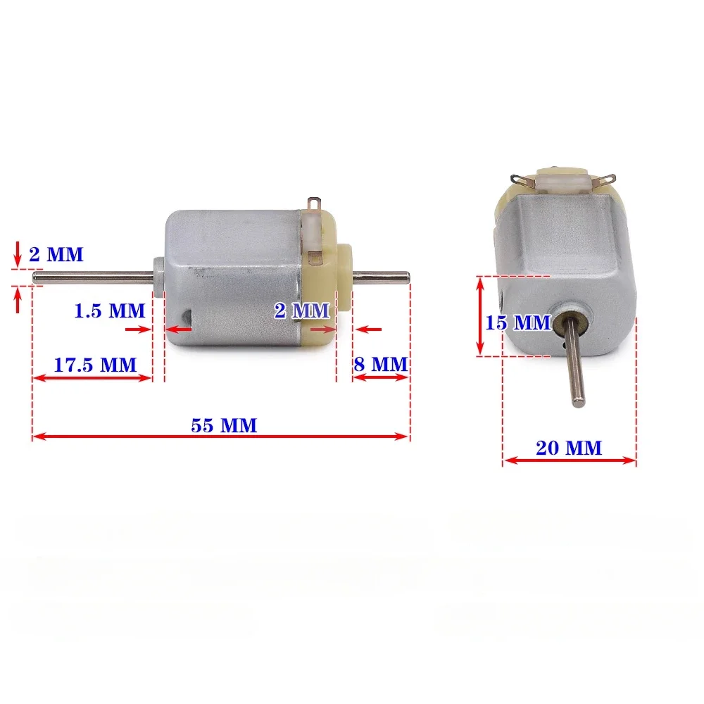 Micro S.M.C FP130-09470 Mini 130 Carbon Brush Motor DC 3V-12V Long Axis Dual Shaft for Wind Turbine Generator/toy