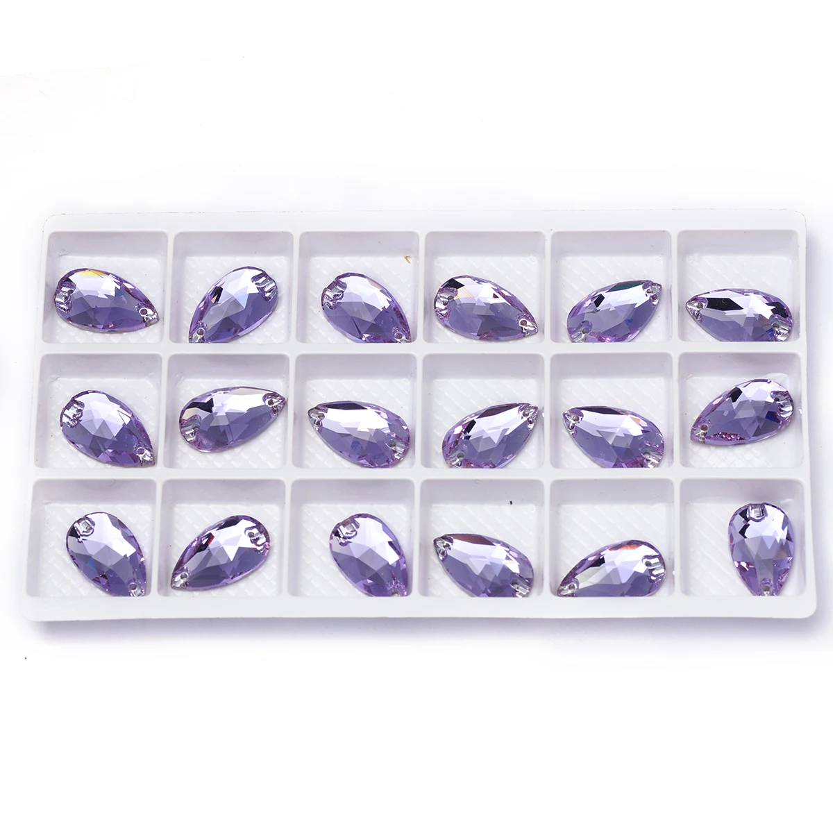 Violette Flatback-Strasssteine im Vorteilspack von PUBRILEX, aufnähbare Steine mit Kanten für Kleidungsstücke und Schmuckdekorationen – Detail 6
