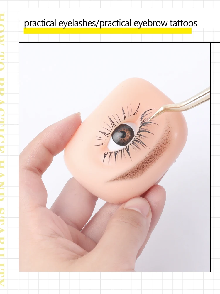 2pcs eye modle 5D Textured Bionic Silicone Tattoo Eyebrow And Eye Module Stereoscopic Eye Makeup Training Practice eyelash