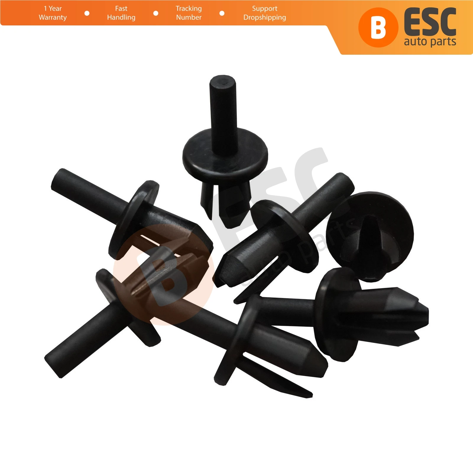 ESC ECF5059 10 Pieces Expanding Mounting Rivet Clips for VW 1104882 Opel 90450482  Mercedes A0019901692