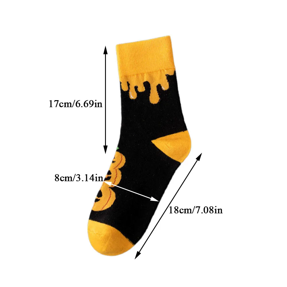 Halloween Cotton Socks For Unisex Pumpkin Jacquard Mid-tube Socks Harajuku Breathable Funny Socks Festival Couple Hosiery