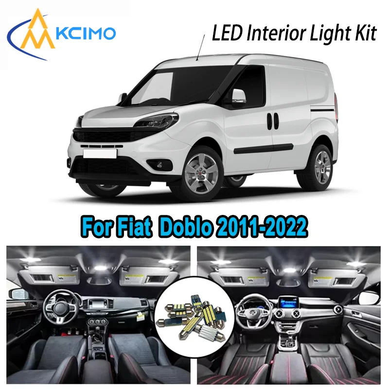 High-Quality LED Interior Kit for Fiat Doblo 2011-2022 2012 2013 2014 2015 Premium Error-Free Dome Map Trunk Automotive Lamps
