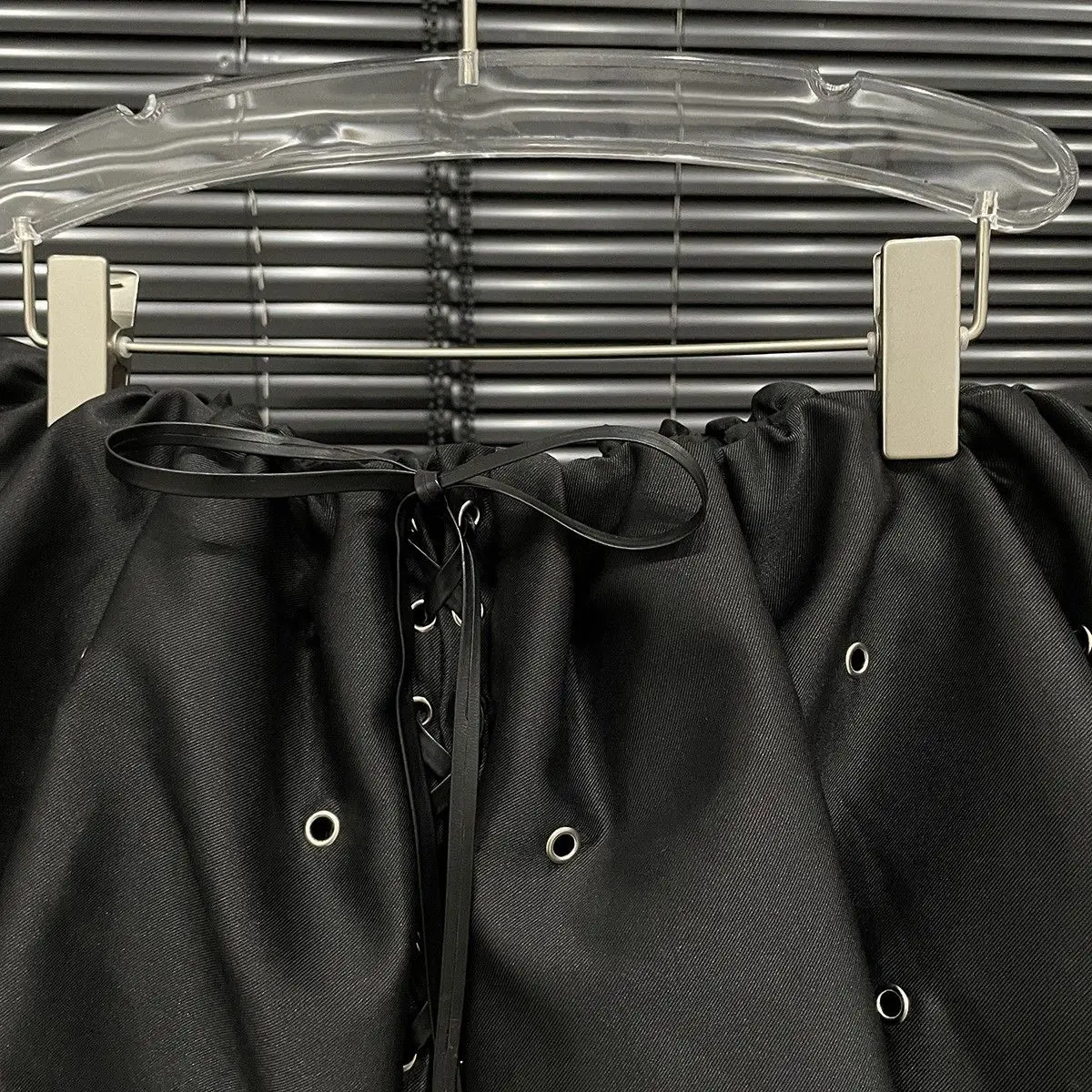 Saia Curta Estilo Verão 2024 com Laço de Olho de Galinha, Moda Faion para Meninas, Saia Puff Premium Fena