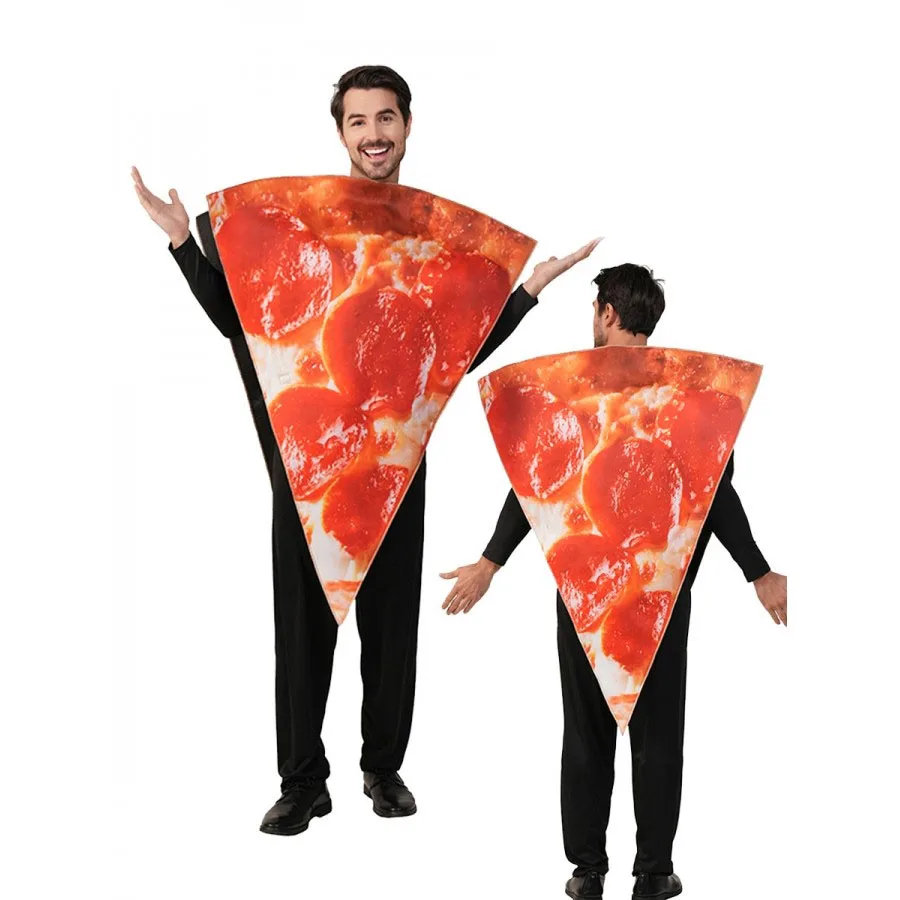 Adulto loween brincadeira comida pizza cosplay role-plang prop engraçado traje acory palco desempenho outfit