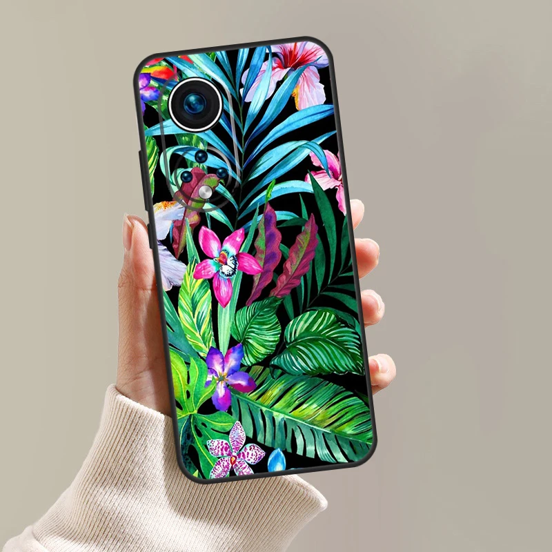 Tropical Flowers Case For Honor 90 Lite 70 50 X9a X8a X7a X6a X7 X8 X9 9X 8X Magic 5 Pro Magic 5 Lite Cover