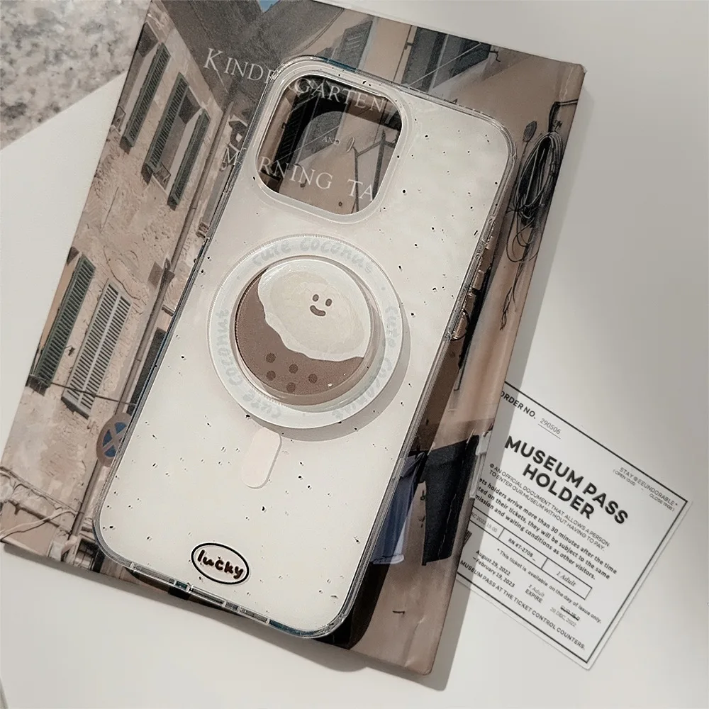 Ink Dot AMP Transparent Case, Magsafe Protect, Silicone Soft Cover, iPhone 16, 15, 14 Plus, 13, 12, 11 Pro Max, Mini