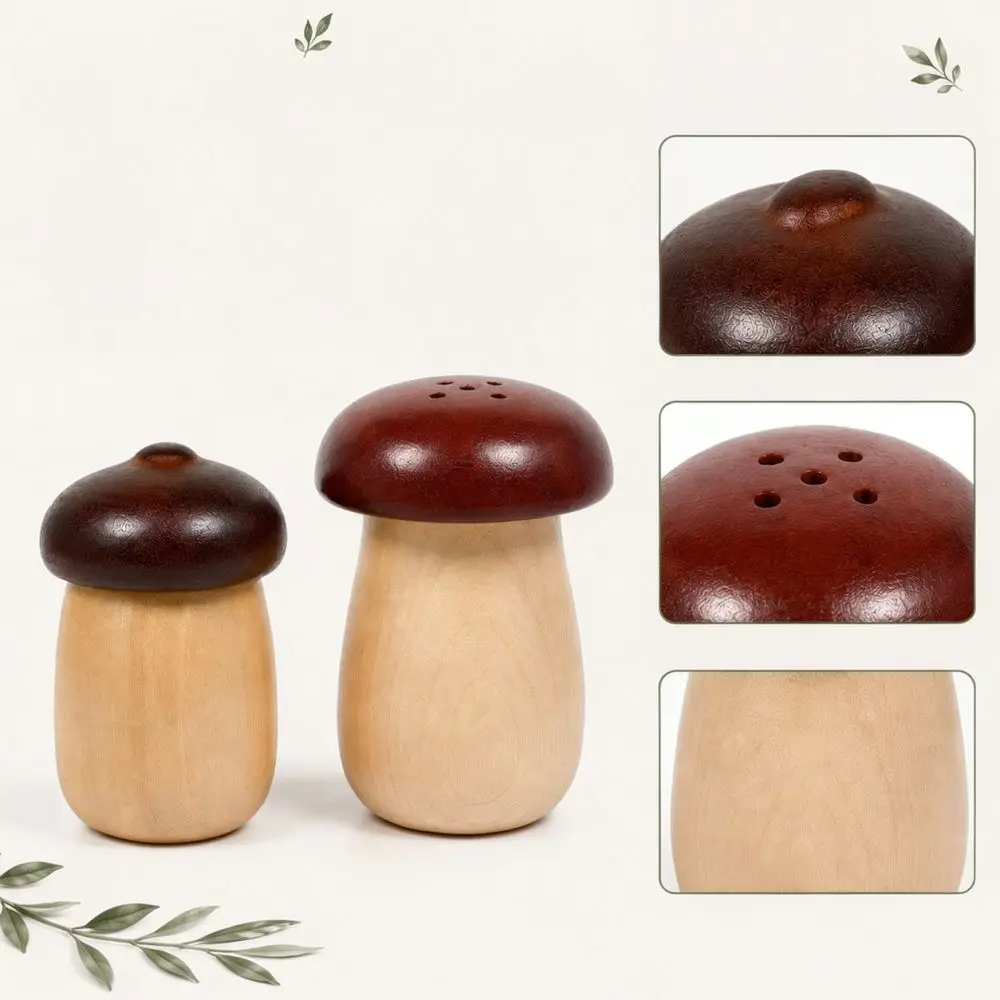 Nordic Minimalist Wooden Toothpick Holder Mushroom Shaped Acorn Container Cotton Swab Storage Box Desktop Decor