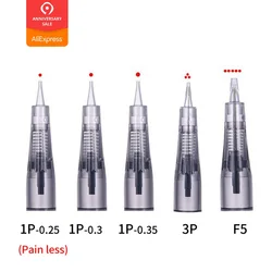 Newest 10pcs 0.18/0.25/0.3/0.35mm 1R Round liner 1P/3P/5F Cartridge Tattoo Needle For Permanent Makeup Eyebrow Machine Pen