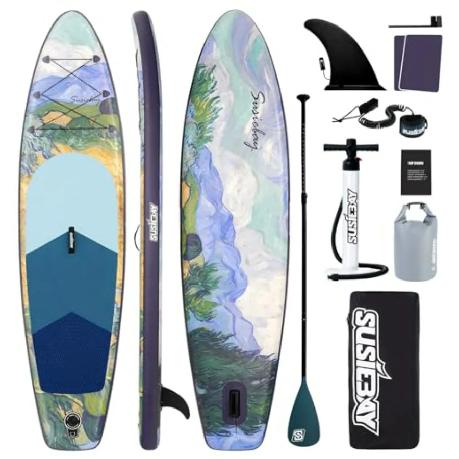 

Inflatable Stand Up Paddle Board for outdoor water sports, durable PVC material, blue color, ultra-stable 11ft 106 design with