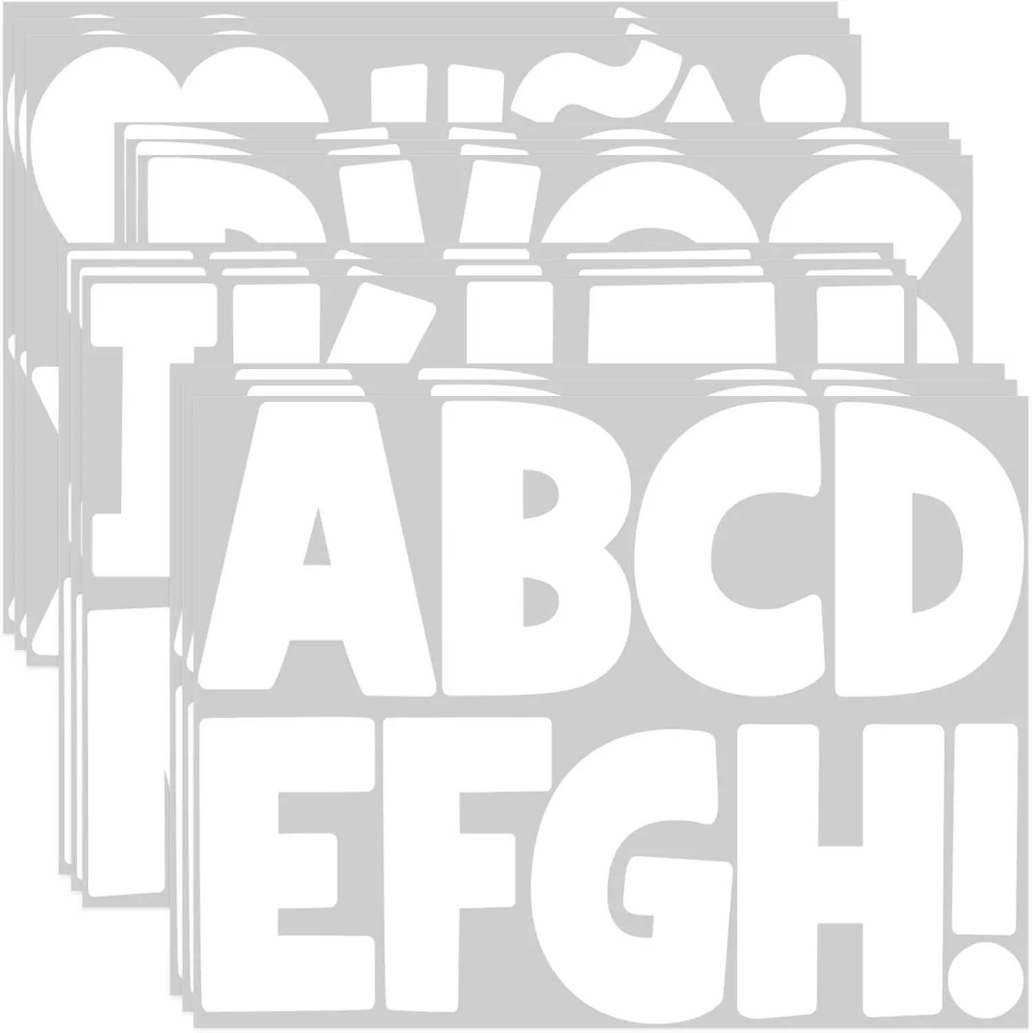 108Pcs 3 Inch White Letter Stickers, 12 Sheets Self‑Adhesive Vinyl Alphabet Stickers for Poster Board, Mailbox, Signs, DIY Craft