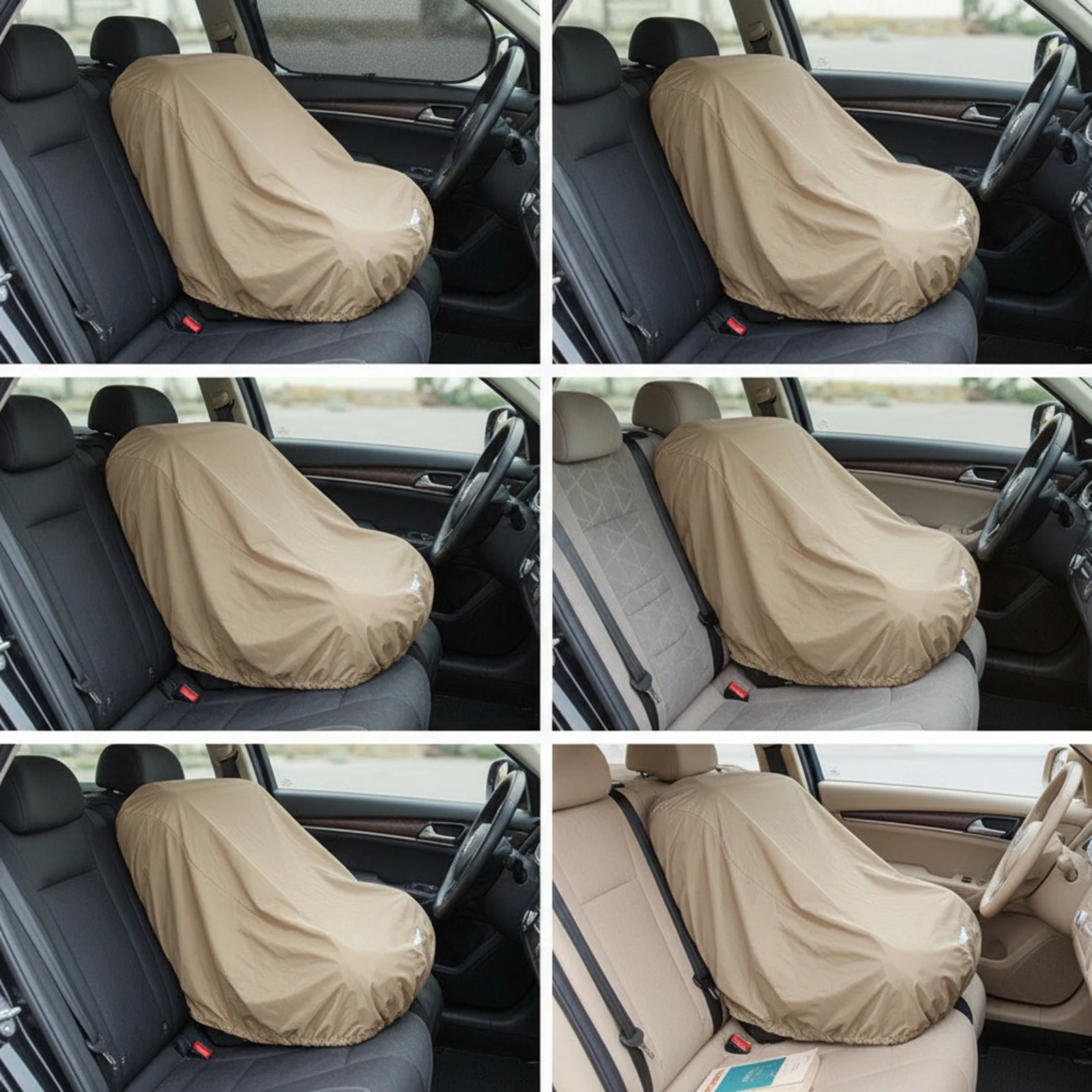 Child Car Seat Cover Sun-Shading Car Seat Cover with Silver Coating Heat-Insulating Full-Coverage for Parents, Travel, Storage