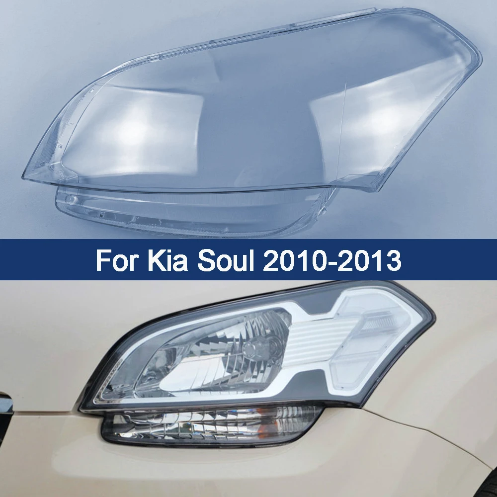 Für Kia Soul 2010 2011 2012 2013 Vordere Autoscheinwerfer-Schutzglasabdeckung Transparente Lampengehäuseabdeckung