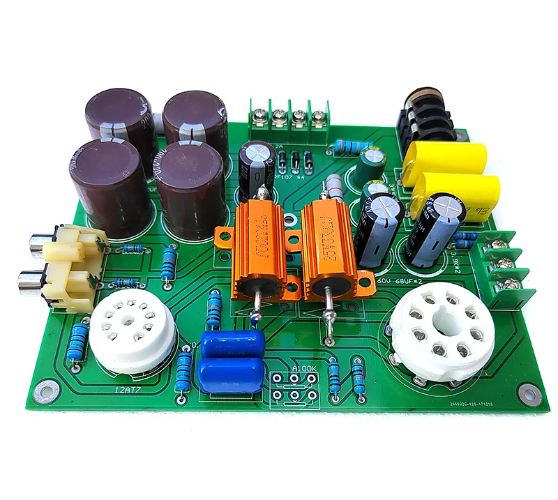 E5-Si electronic tube earphone power amplifier circuit board with no noise, 12AT7+6N5P transistor rectification ECC81*1