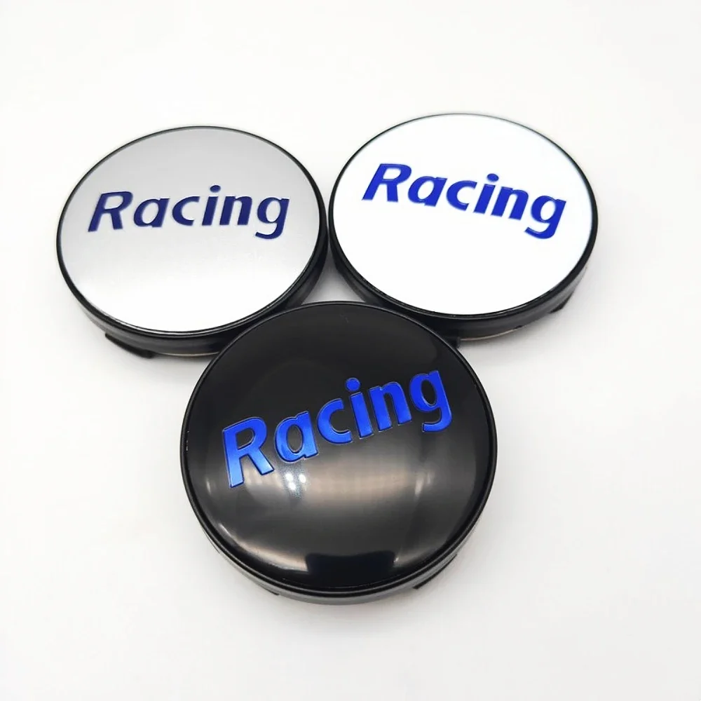 4pcs 60mm (56mm inner) Car Wheel Center Caps With Racing Letters Emblem Logo Sticker Hub Centre Cover Accessories for VVV HONDA