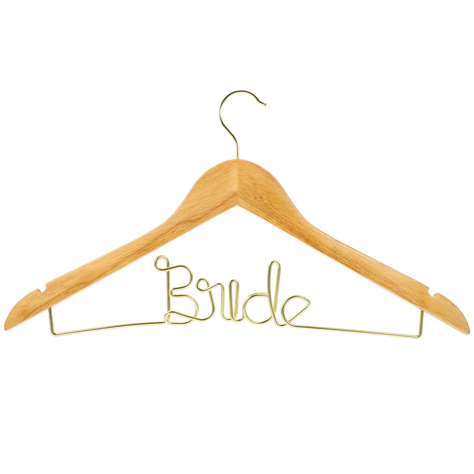 Wedding Clothing Hanger Premium Wooden Wire Design Non-Slip Secure Hold Delicate Gown Protection Wedding Day Bridal Closet